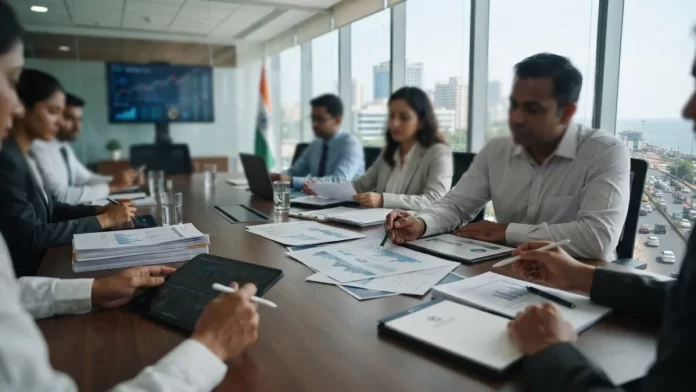 SEBI Approves Major Reforms for Securities Transmission, Buy-backs, and Mutual Funds A corporate boardroom table with financial documents and charts representing regulatory updates